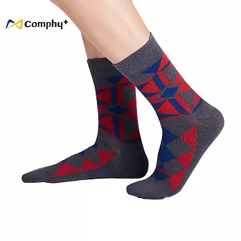 【Comphy +】菱格休閒四分襪 2 雙組(深灰)- 除臭 抑菌 吸濕排汗更舒服