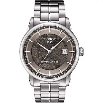 TISSOT LUXURY AUTOMATIC Gent限量版 80動力時尚優質男性腕表-銀灰-T0864071106110
