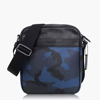 【COACH 男仕品味】PVC / 側肩 / 斜肩 / 多功能包_迷彩藍