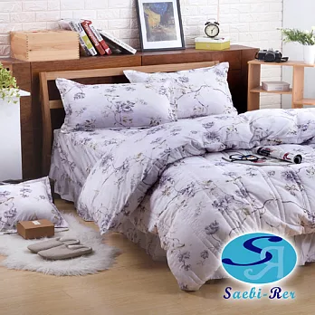【Saebi-Rer-花宴紛飛】台灣製活性柔絲絨雙人六件式床罩組