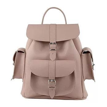 GRAFEA英國品牌 裸色皮革手工真皮側邊雙口袋後背包兔子包