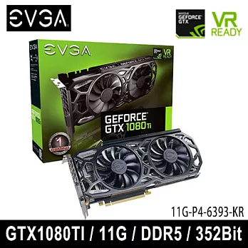 EVGA 艾維克 GTX1080Ti SC Black Edition 11GB GDDR5X 顯示卡 (11G-P4-6393-KR )
