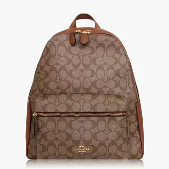 【COACH 旅行必備】PVC / 背包 / 後背包_卡其咖