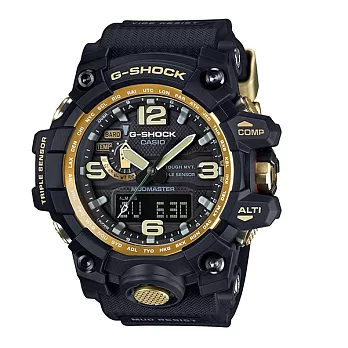 G-SHOCK 征服世界陸海空大戰強悍機能限量電波式腕錶-黑金版-GWG-1000GB-1A