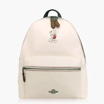 【COACH 旅行必備】皮革 / 背包 / 後背包(米奇限定款)_白色