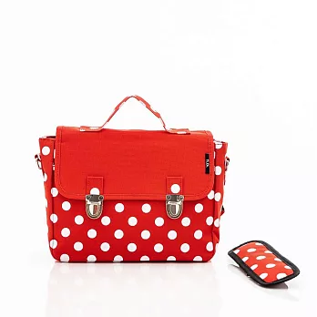 TiDi 紅白點點法式方型兒童書包紅底白點