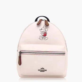 【COACH 旅行必備】皮革 / 背包 / 後背包(米奇迷你款)_白色