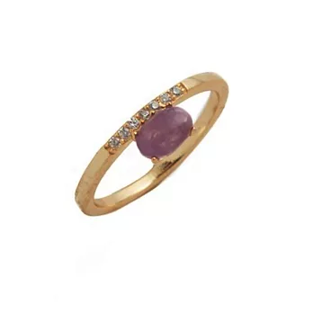 SHASHI 紐約品牌 TAYLOR 紫水晶戒指 鑲鑽定情戒 925純銀鑲18K金
