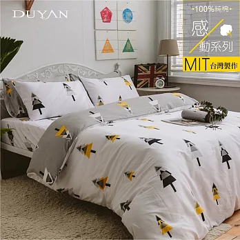 《DUYAN 竹漾》台灣製 100%頂級純棉雙人床包三件組-北歐森林