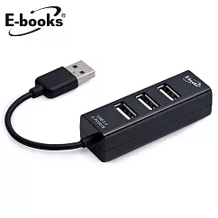 E─books H4 巧積木四孔 USB ─ Hub 集線器(黑)