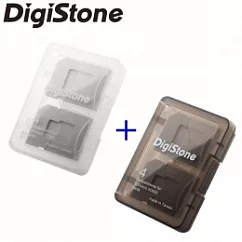 ◆優惠組合◆DigiStone A級 多功能記憶卡收納盒4片裝/冰透白x1+4片裝/冰透黑x1(2P)=台灣製造，品質保