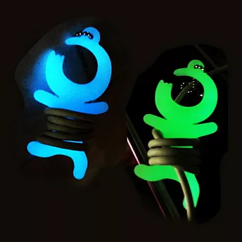 Kalo 卡樂創意 KaloMan 矽膠耳機捲線器 一組二入 (夜光款)藍綠夜光款