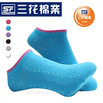 【三花棉業】6009_三花點點條紋隱形襪(襪子/短襪)                              艷藍