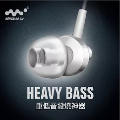 【HONGBIAO SM】M8 立體聲入耳式 線控耳機 通用型3.5mm 白色