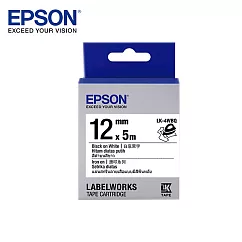 EPSON 愛普生LK─4WBQ C53S654436標籤帶(燙印12mm )白黑Black 黑字