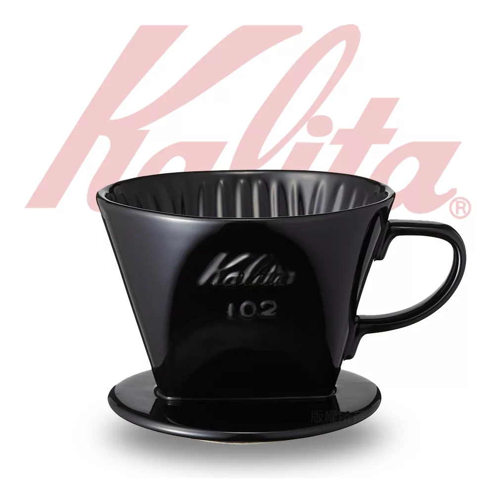 【日本】KALITA 102系列傳統陶製三孔濾杯(時尚黑)