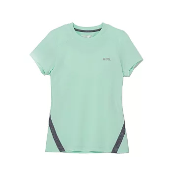 TOP GIRL-簡約線條剪接圓領吸排T恤M綠