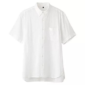 [MUJI無印良品]男印度棉短袖襯衫XL柔白