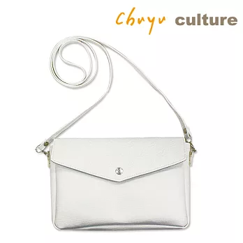 珠友 斜背雙層觸控手機收納包/可滑螢幕D白