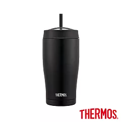【THERMOS 膳魔師】不鏽鋼真空吸管隨行瓶0.65L ─黑色(TS405BK)