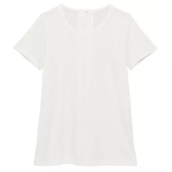 [MUJI無印良品]女嫘縈混棉短袖長版衫M白色