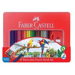 【FABER─CASTELL】48色水彩色鉛筆/鐵盒