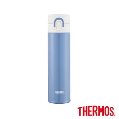 【THERMOS 膳魔師】超輕量 彈蓋不鏽鋼保溫瓶0.4L(JNI─401─LBL)亮藍色
