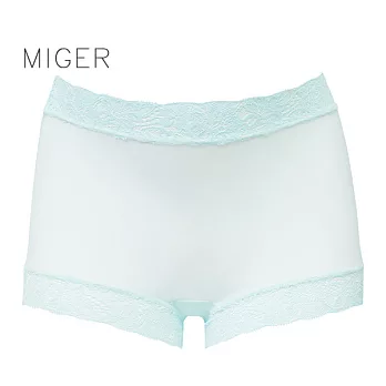 [MIGER密格內衣]薄紗蕾絲中腰平口內褲-台灣製-(編號：8616)水藍色