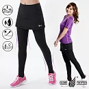 【遊遍天下】MIT台灣製3D彈力塑身假兩件式壓力褲(P112)M黑灰