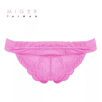 [MIGER密格內衣]可愛女孩蕾絲網紗低腰三角內褲-共有7色 -台灣製- (編號：8277)粉紫色
