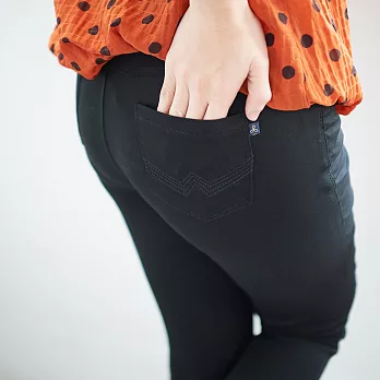 【KatieQ】素色美腿口袋窄管褲-M-XL 63515 XL黑色