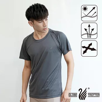 【遊遍天下】台灣製中性款涼感圓領吸濕排汗機能衫(S0707)M深灰