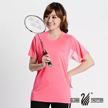 【遊遍天下】台灣製中性款輕量圓領吸濕排汗機能衫(S0705)M粉紅色