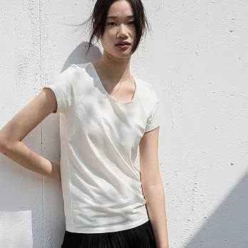 旅途原品_千晴_原創設計合身百搭基礎T S-XL S米白
