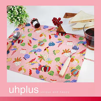 uhplus 餐墊/餐具收納-樂食和風蔬果(粉紅)