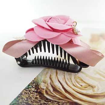 【PinkyPinky Boutique】柔美山茶花馬尾夾(粉紅色)