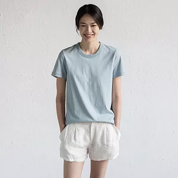 旅途原品_忘言_原創設計基礎百搭全棉圓領T恤 M/L/XL M淺藍