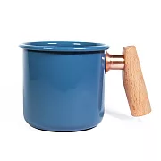 【Truvii】木柄琺瑯杯400ml 波斯藍
