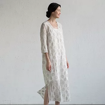 旅途原品_花顏_原創設計棉麻波點七分袖寬鬆連衣裙 M/L/XL M花色
