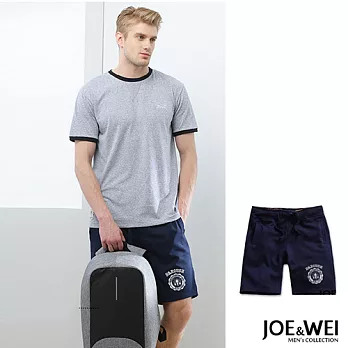 【JOE&WEI】美式印花短棉褲 - M/L/XL M藍色