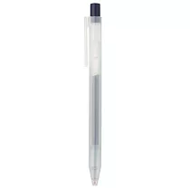 【MUJI 無印良品】自由換芯按壓滑順膠墨筆 /藍黑0.5mm