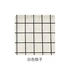 【E.dot】ins簡約棉麻餐巾餐墊 白色格子