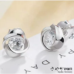 【Sayaka紗彌佳】 925純銀 遇見幸福 施華洛士奇元素鑲鑽耳環 ─白鑽