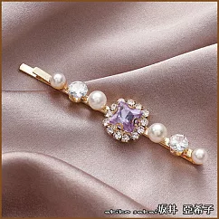 『坂井.亞希子』法式古典浪漫夢幻紫鑽珍珠造型髮夾 ─珍珠寶石長款