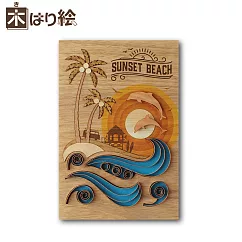 【KINOWA】原木拼貼畫DIY藝術套組 捲紙藝術─ 落日下的海灘