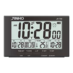 【JINHO京禾】多功能數位電子時鐘(萬年曆)/JH─700 黑色