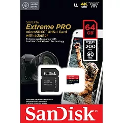 【代理商公司貨】SanDisk 64GB 200MB/s Extreme Pro U3 microSDXC UHS─I V30 A2 記憶卡