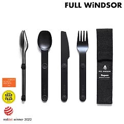 Full Windsor Magware 磁性餐具三件組 MAG─SS─BLK / 城市綠洲 (叉刀匙 鋁合金 露營炊具) 黑