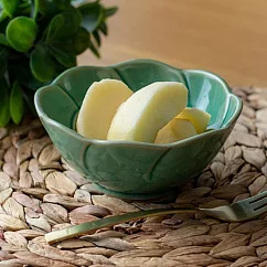 【Minoru陶器】Mell高雅花形陶瓷餐碗12.5cm ‧ 寶石綠