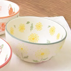 【日本SHINACASA】可愛復古風陶瓷餐碗320ml ‧ 花朵